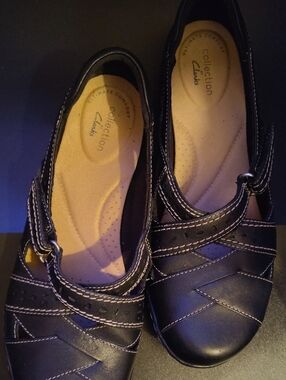 Clarks Black Women's Mary Jane Style Comfort Flats